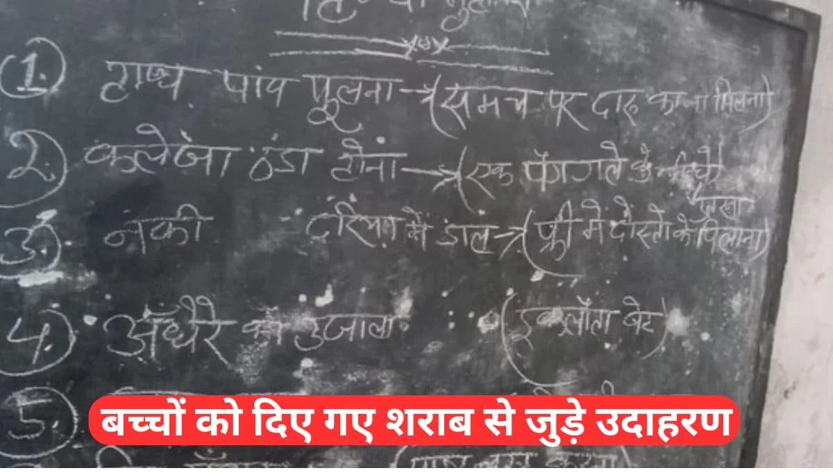 शराबबंदी के बीच स्कूल में बच्चों को दिए गए शराब से जुड़े उदाहरण, शिक्षिका पर विभाग ने मांगा स्पष्टीकरण