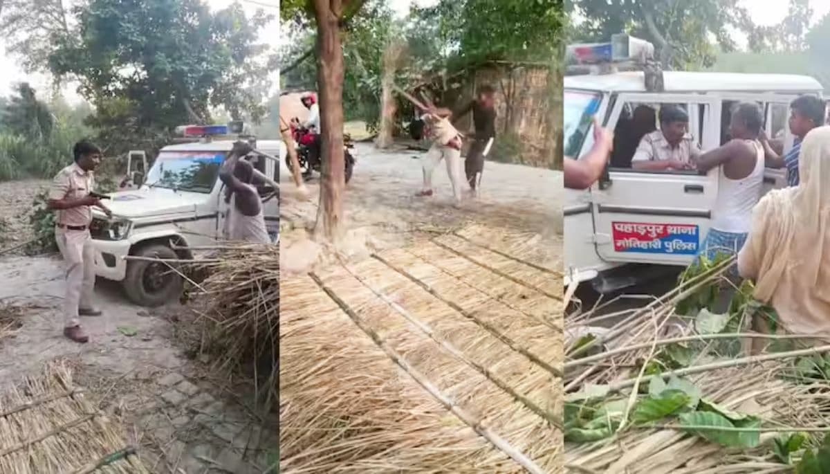 पुलिस पर हमला, दारोगा का सिर फूटा, पिस्टल लेकर खड़े रहे अधिकारी – जानें पूरा मामला