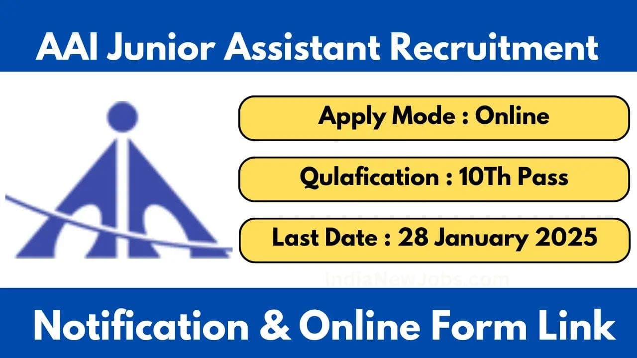 AAI Junior Assistant Bharti 2024 |  भारतीय विमानपत्तन प्राधिकरण मैं निकली बंपर भर्ती ,जानिए कैसे करें आवेदन