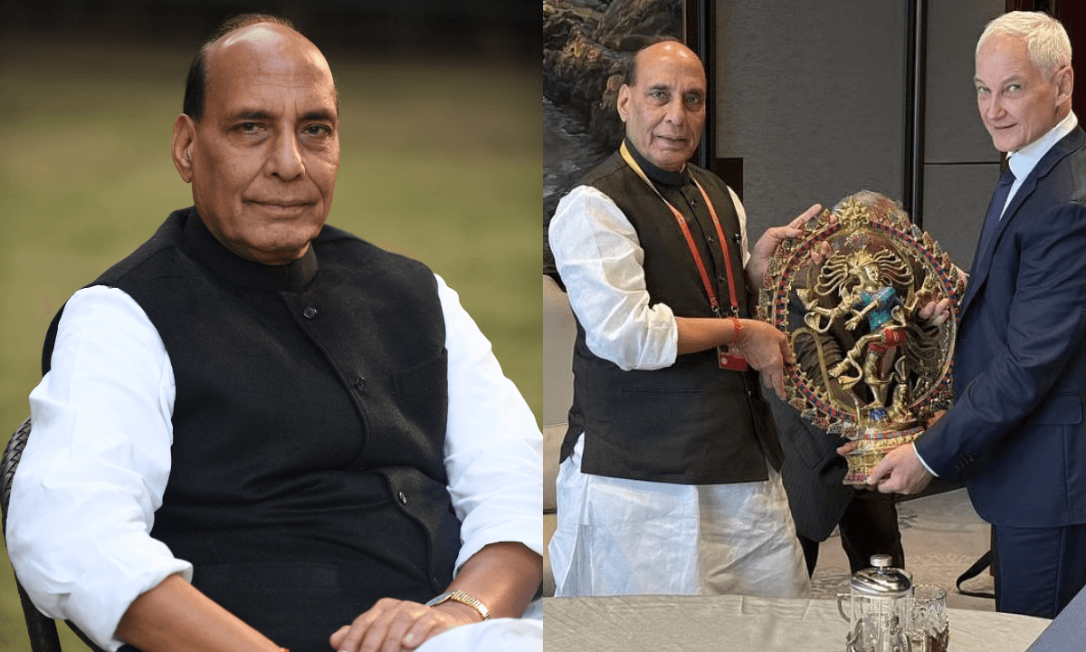 Rajnath Singh Biography: राजनाथ सिंह और रूस के रक्षा मंत्री आंद्रेई बेलोसोव की चीन के किंगदाओ में SCO बैठक के दौरान मुलाकात की तस्वीर