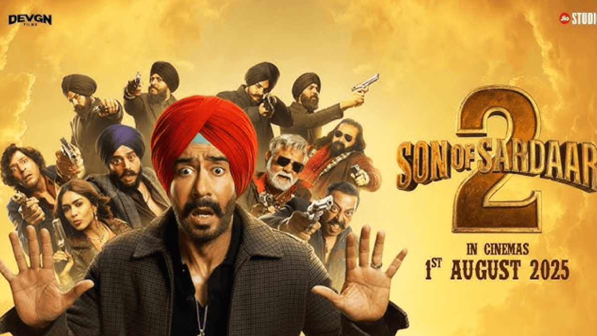 Ajay Devgn in Son of Sardaar 2 poster with new release date 1 August 2025