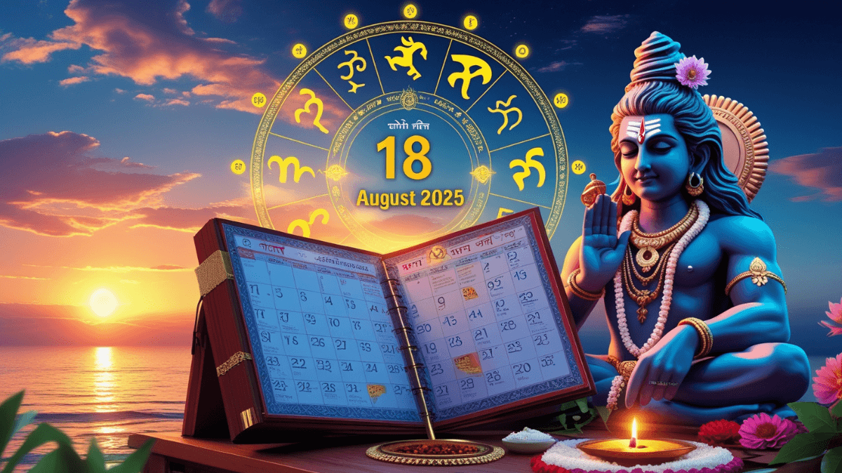 Aaj ka Panchang 18 August 2025 आज का शुभ-अशुभ मुहूर्त, सोमवार व्रत और नक्षत्र जानकारी