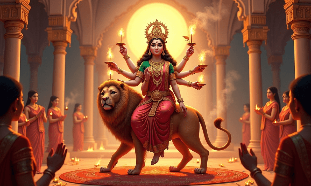 Durga Chalisa Lyrics with devotional vibes during Navratri 2025 prayers and Maa Durga blessings