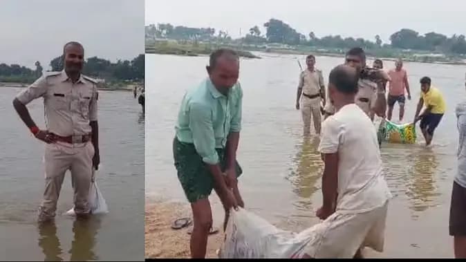 नदी ने उगली शराब, पुलिस भी रह गई हैरान, भारी मात्रा में बरामद की अवैध शराब