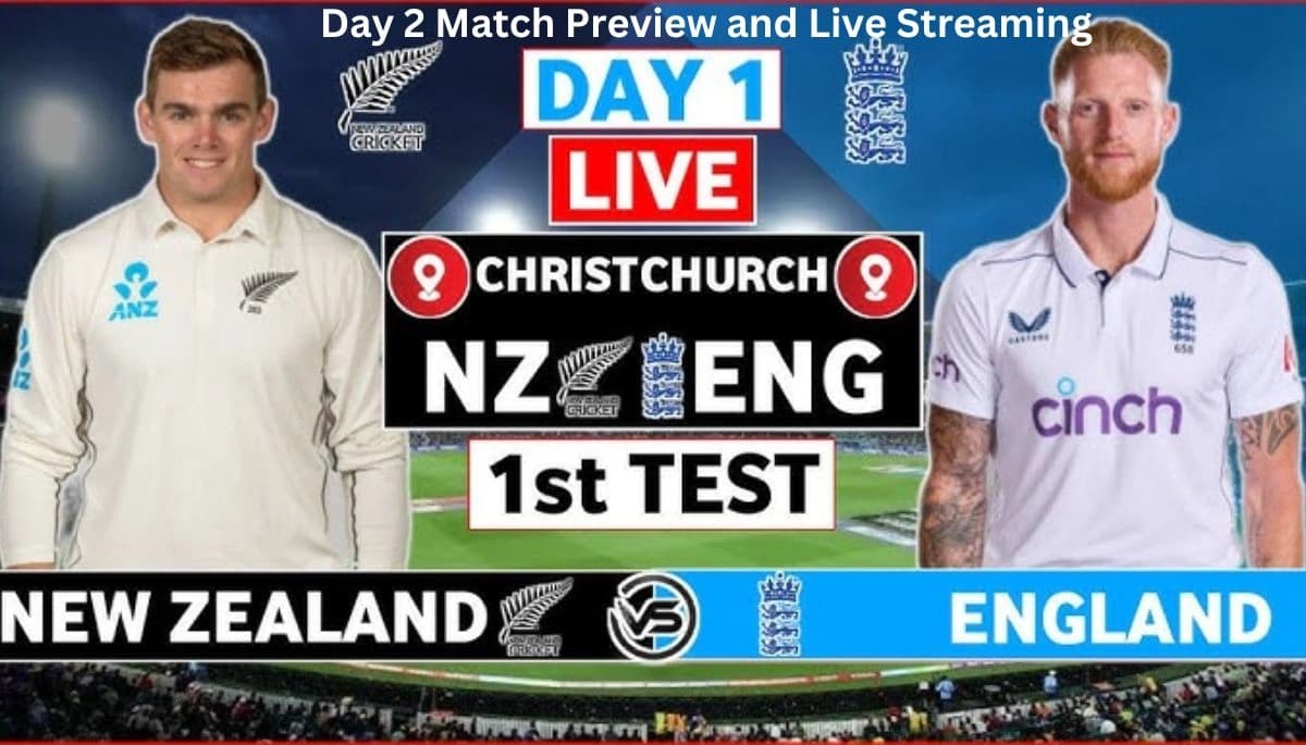 New Zealand vs England 1st Test 2024: Day 2 Match Preview and Live Streaming