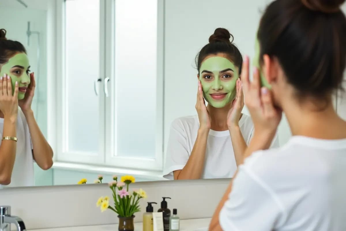 Beauty Tips: स्क्रब करते हुए महिला का क्लोज़अप – चेहरे की देखभाल और प्राकृतिक निखार के लिए स्क्रबिंग प्रक्रिया
