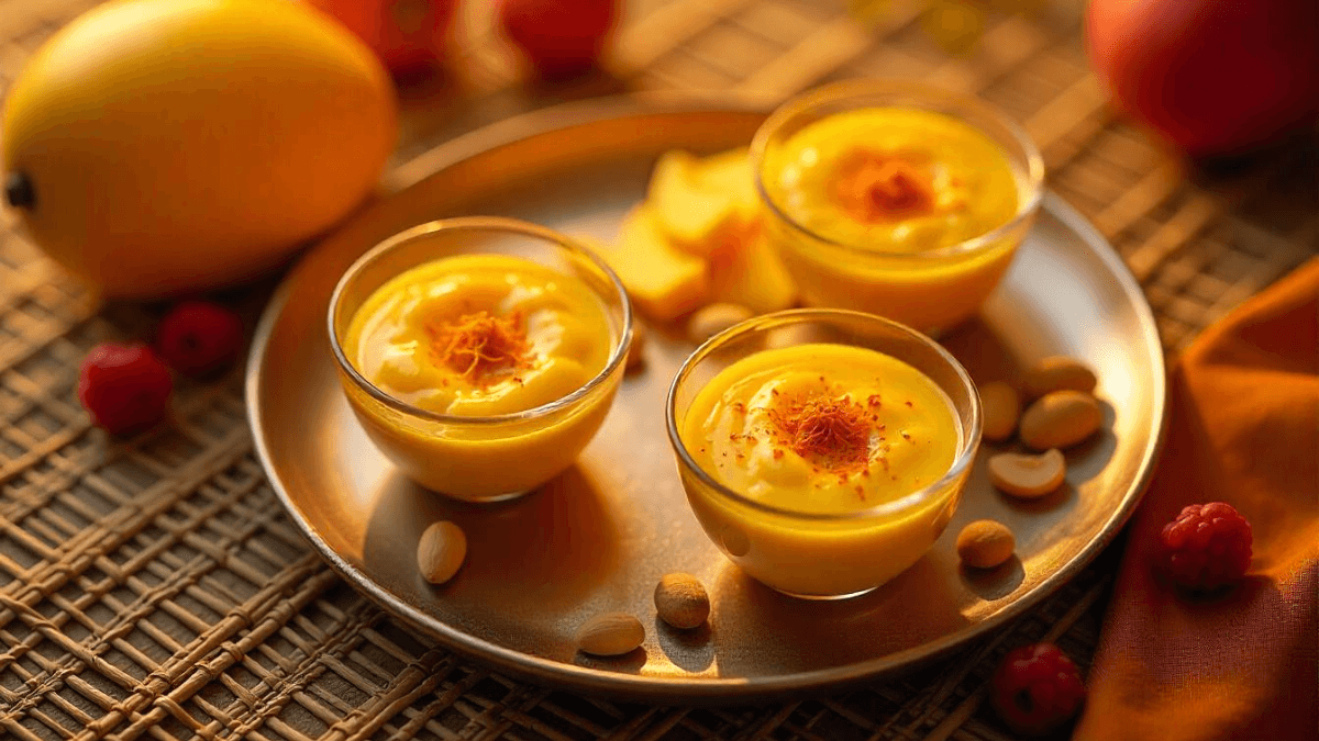 How to Make Mango Basundi: मैंगो बासुंदी रेसिपी – मलाईदार दूध, आम के पल्प और ड्राय फ्रूट्स से बनी समर स्पेशल ठंडी मिठाई