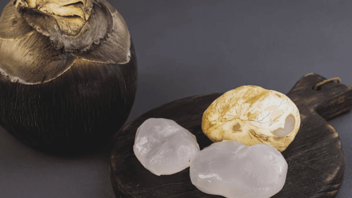 Ice Apple Juice Recipe in Hindi – ताड़ी फल से बना ठंडा और हेल्दी समर ड्रिंक ग्लास में परोसा हुआ, पुदीना और बर्फ के साथ