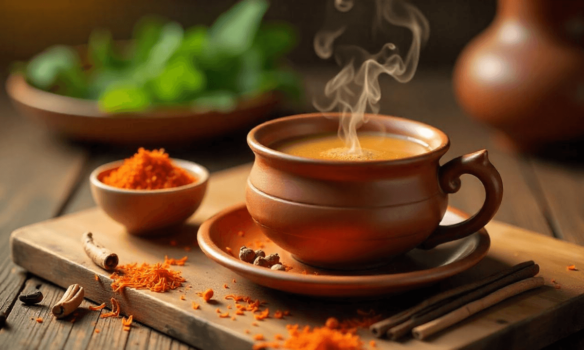 Rajwadi Chai Recipe: शाही मसालों से बनी राजवाड़ी चाय की कप में सर्व की गई पारंपरिक भारतीय चाय