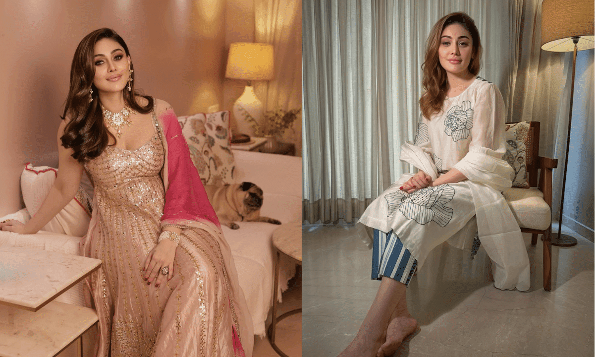 Shefali Jariwala Biography: Shefali Jariwala in traditional attire smiling during an award event – popular as Kaanta Laga girl