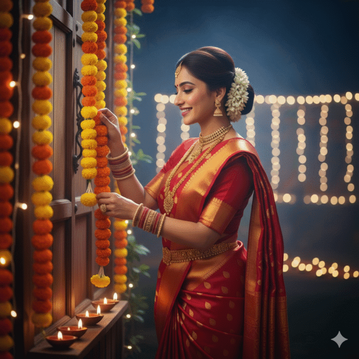 6 Best Diwali Gemini AI Photo Editing Copy-Paste Prompts showing cinematic festive portraits created with Google Gemini AI