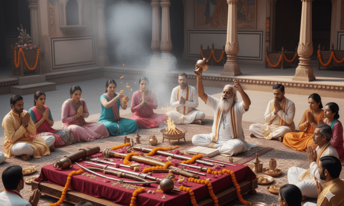 Shastra Puja 2025 date and significance of Ayudha Puja on Vijayadashami
