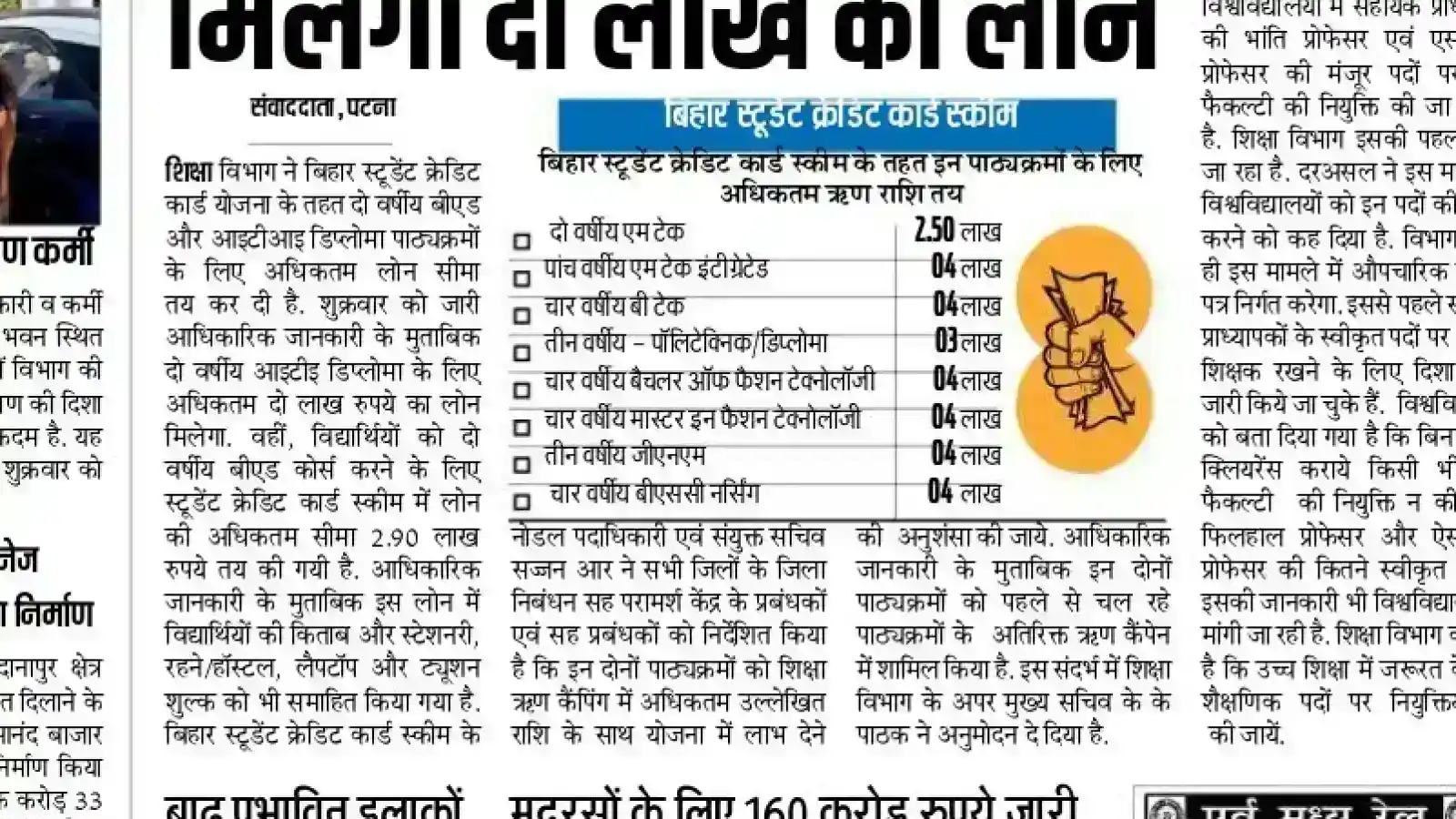 Bihar Bed Education Loan Scheme 2024