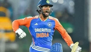 Tilak Verma Playing A Powerful Shot During His Knock In The Syed Mushtaq Ali Trophy 2024, Leading Hyderabad To Victory Against Bihar.