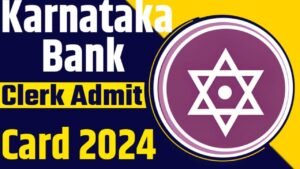 Karnataka Bank Po Admit Card 2024