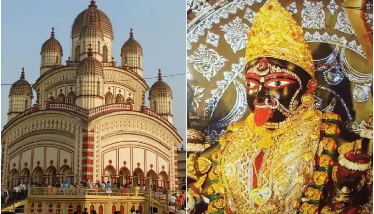 A thief bowing in front of Goddess Kali's statue before stealing jewelry, incident captured on CCTV.