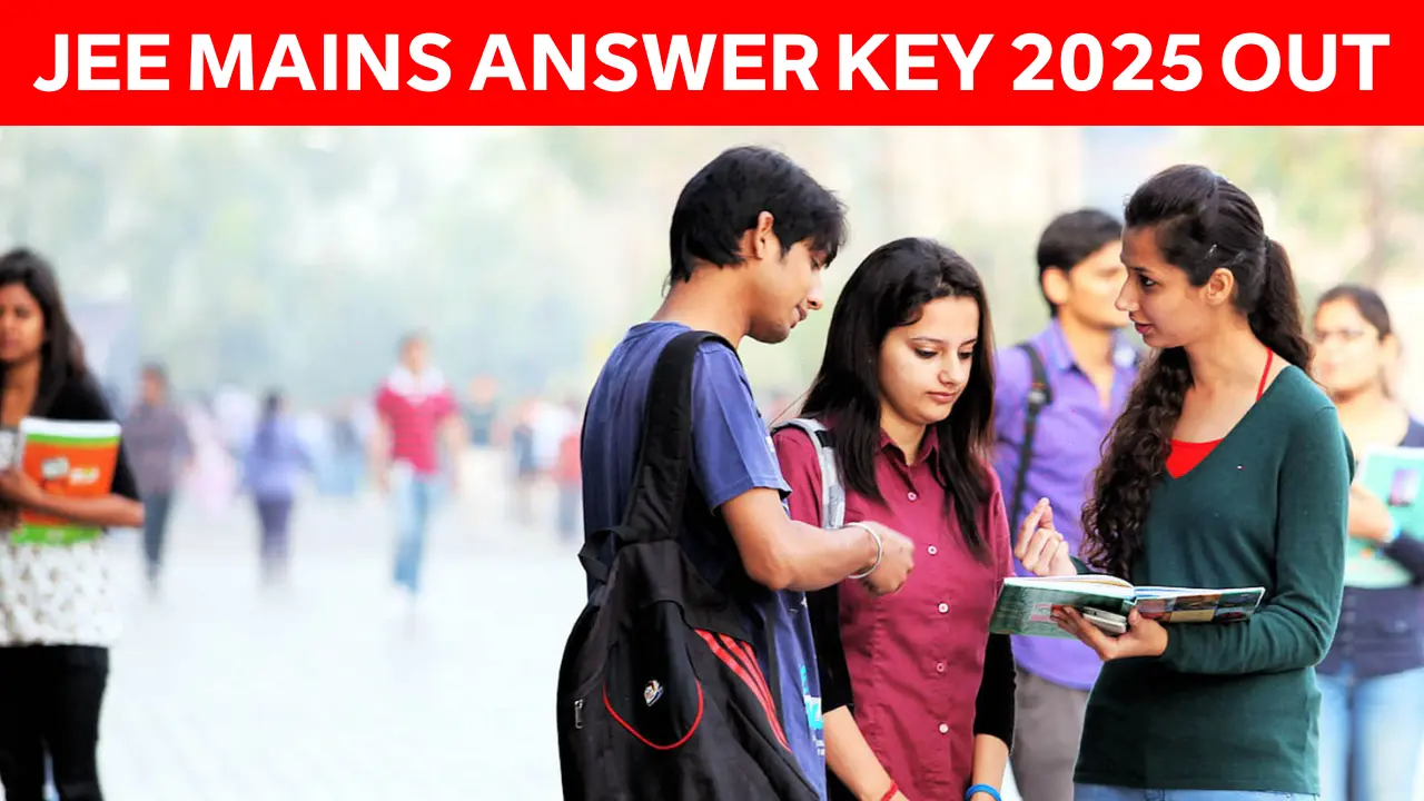 JEE Mains Answer Key 2025 Out: एनटीए द्वारा जारी JEE Mains सत्र 2 की उत्तर कुंजी का स्क्रीनशॉट जिसमें छात्र अपना स्कोर जांचते हुए दिखाई दे रहे हैं।