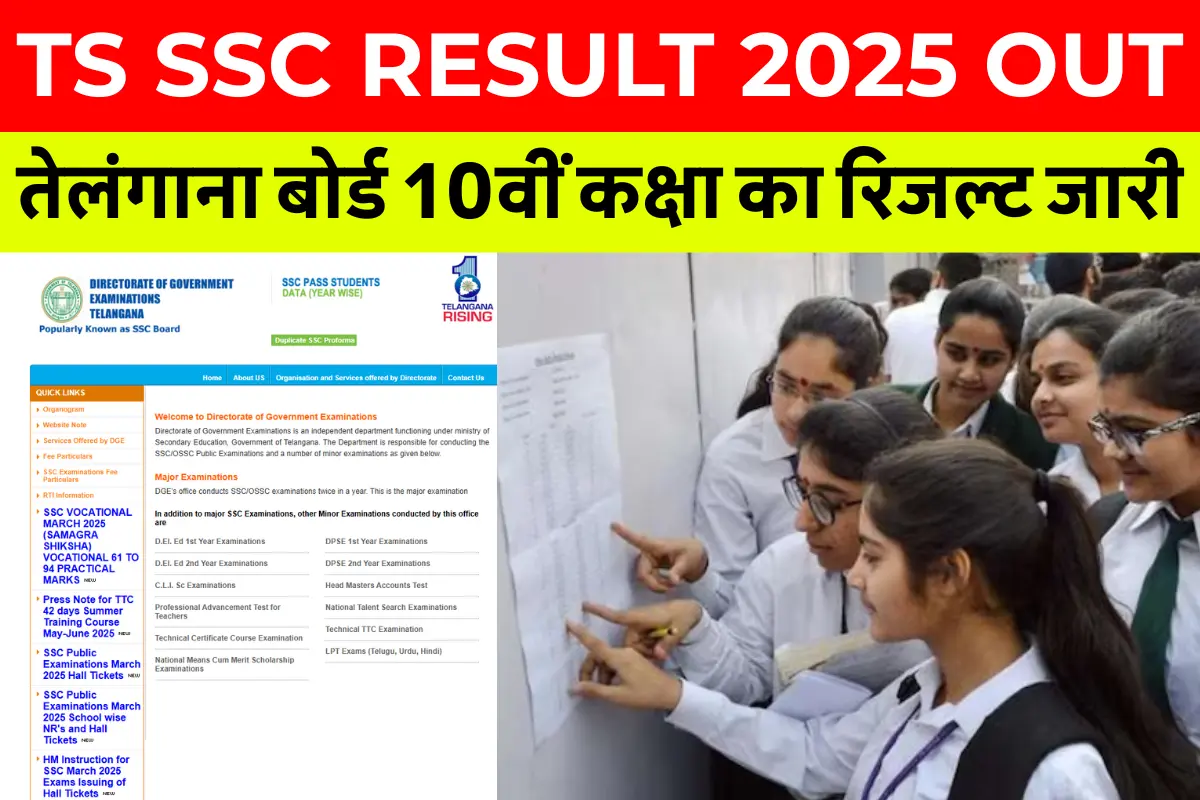 TS SSC Result 2025 OUT: तेलंगाना बोर्ड 10वीं कक्षा का रिजल्ट जारी, www.bse.telangana.gov.in से हॉल टिकट नंबर से डाउनलोड करें - TS SSC Marks Memo जानकारी