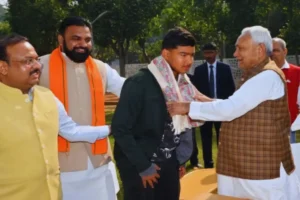 Vaibhav Suryavanshi Celebrating Fastest Century In Ipl 2025 At Age 14 With Bihar Cm Nitish Kumar Announcing ₹10 Lakh Reward