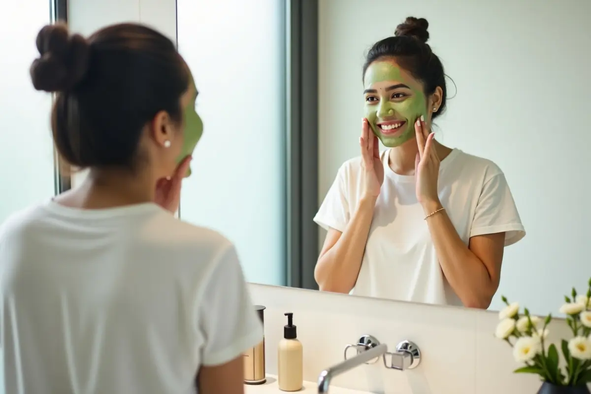 Beauty Tips: स्क्रब करते हुए महिला का क्लोज़अप – चेहरे की देखभाल और प्राकृतिक निखार के लिए स्क्रबिंग प्रक्रिया