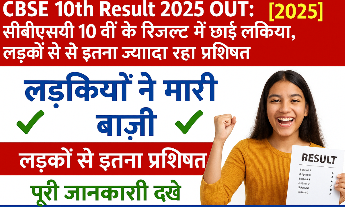 CBSE 10th Result 2025 OUT - लड़कियों का पास प्रतिशत लड़कों से ज्यादा, रिजल्ट चेक करने का तरीका।