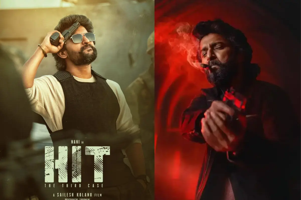 HIT 3 Movie Poster featuring Nani as Arjun Sarkar in action thriller scene from Telugu blockbuster film