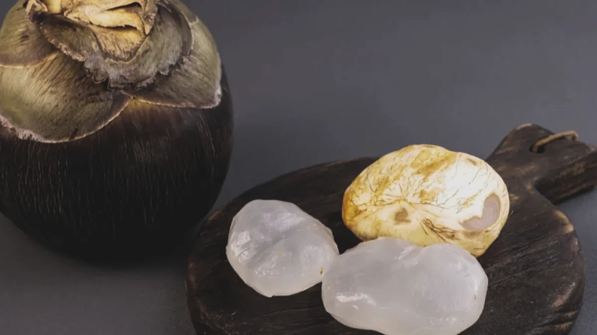 Ice Apple Juice Recipe in Hindi – ताड़ी फल से बना ठंडा और हेल्दी समर ड्रिंक ग्लास में परोसा हुआ, पुदीना और बर्फ के साथ