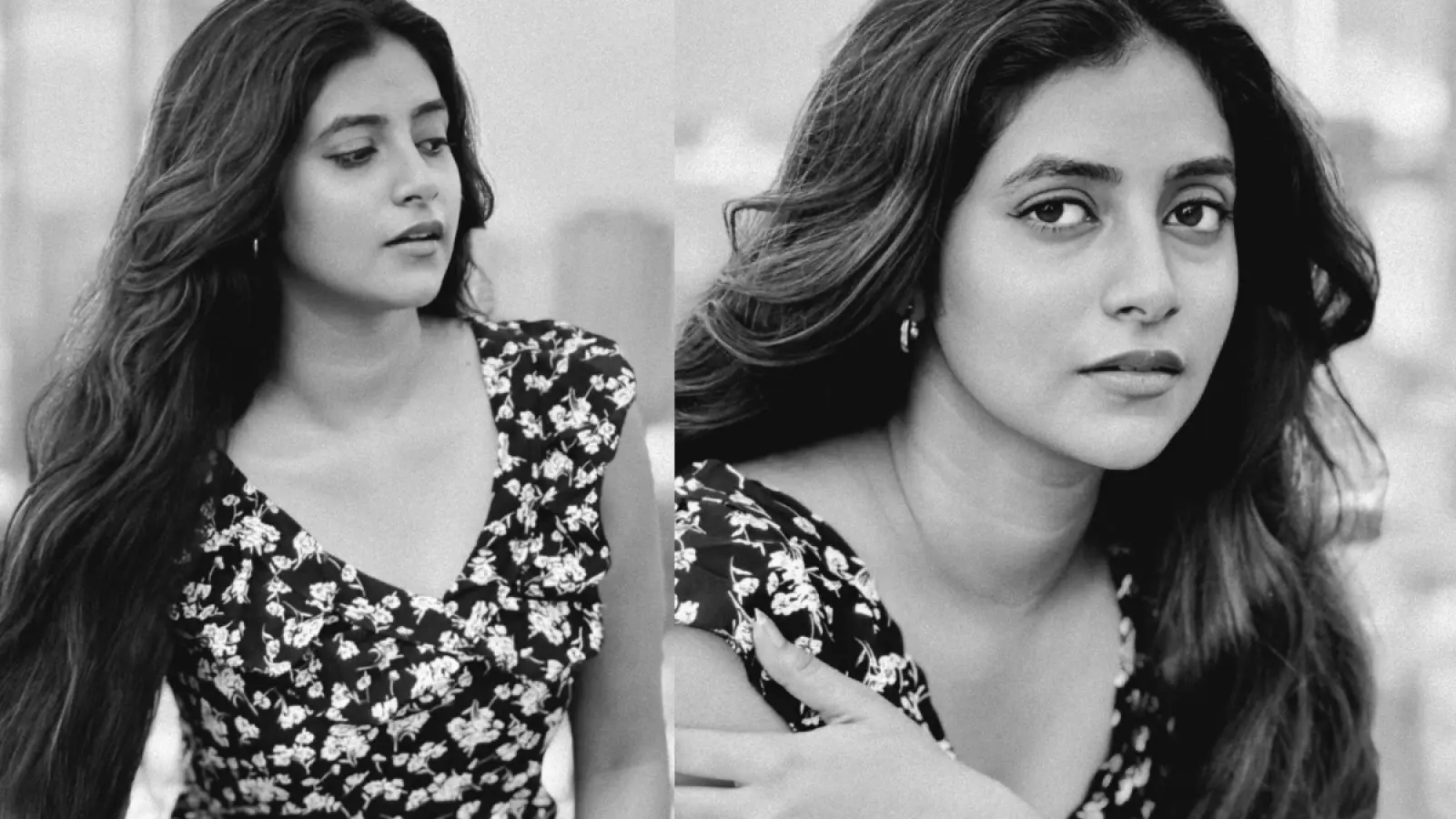 Sanchita Bashu Latest Photos: एक्ट्रेस का ब्लैक एंड व्हाइट पोर्ट्रेट जिसमें वे स्लीवलेस फ्लोरल ड्रेस, खुले वेवी बाल और हल्के मेकअप के साथ एलिगेंट और क्लासिक लुक में नजर आ रही हैं।