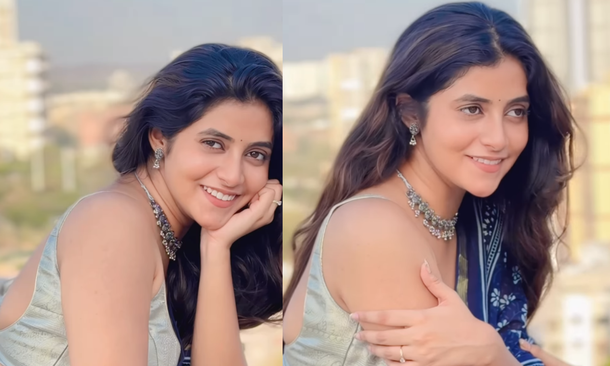 Sanchita Bashu Instagram Viral Reel: Sanchita Bashu की नई रील देख फैन्स बोले – 'ये क्या देख लिया! 2 Sanchita Bashu Instagram Viral Reel: Sanchita Bashu In Blue Saree Posing On Rooftop While Performing On Dil Mein Samailu Tu Hamar Banke Song For Instagram Reel