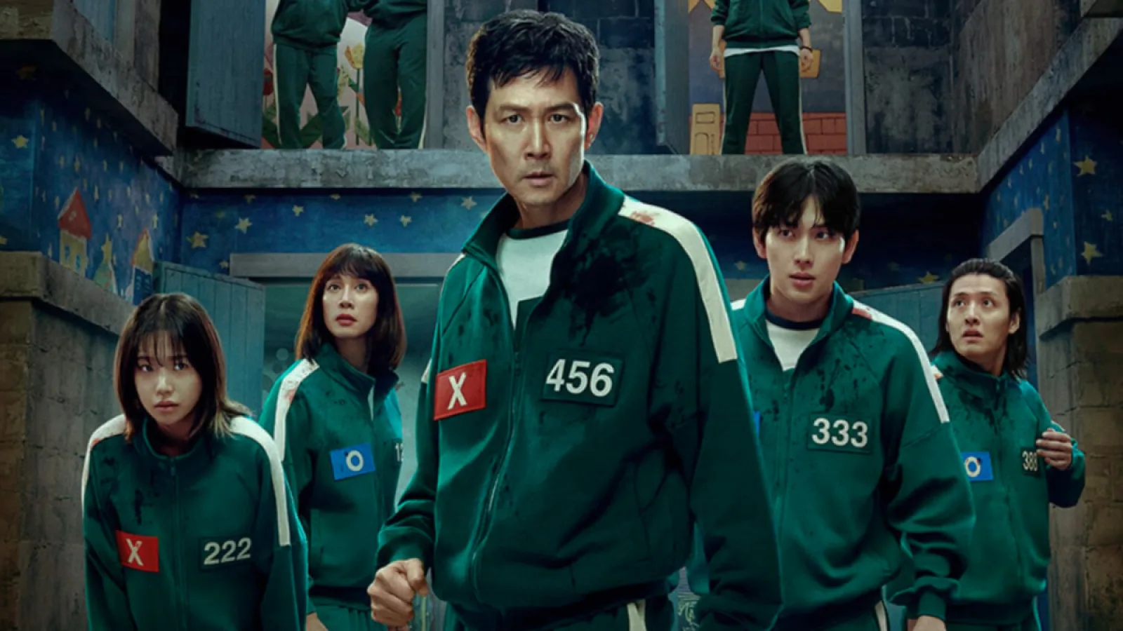 Squid Game Season 3 Release Date: Squid Game Season 3 poster featuring main characters with dark and intense background, showcasing the deadly survival game theme
