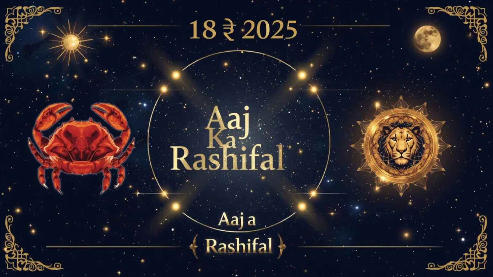Aaj Ka Rashifal 18 July 2025 के लिए कर्क, सिंह और कन्या राशि का ज्योतिषीय पूर्वानुमान, ग्रहीय स्थिति और शुभ रंग सहित।