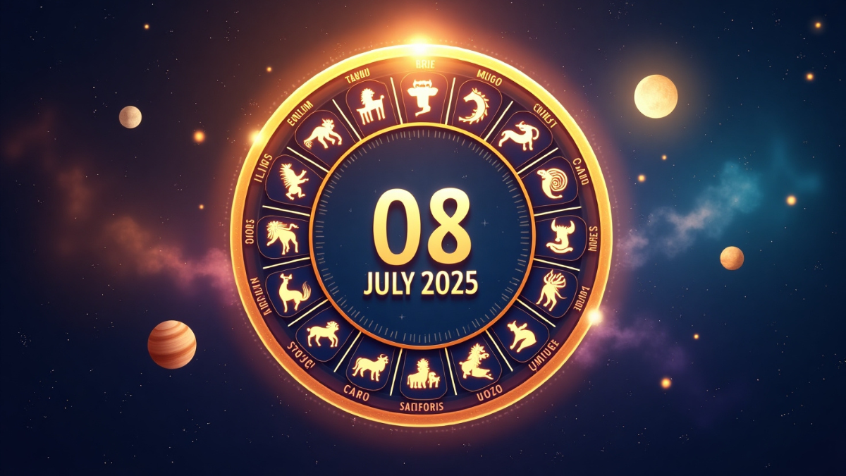 Aaj Ka Rashifal 08 July 2025: किस्मत का दरवाज़ा किस राशि के लिए खुलेगा आज? जानें दिनभर का सटीक राशिफल 1 Aaj Ka Rashifal 08 July 2025: सभी 12 राशियों के लिए दैनिक ज्योतिषीय भविष्यवाणी, शुभ अंक और रंग की जानकारी