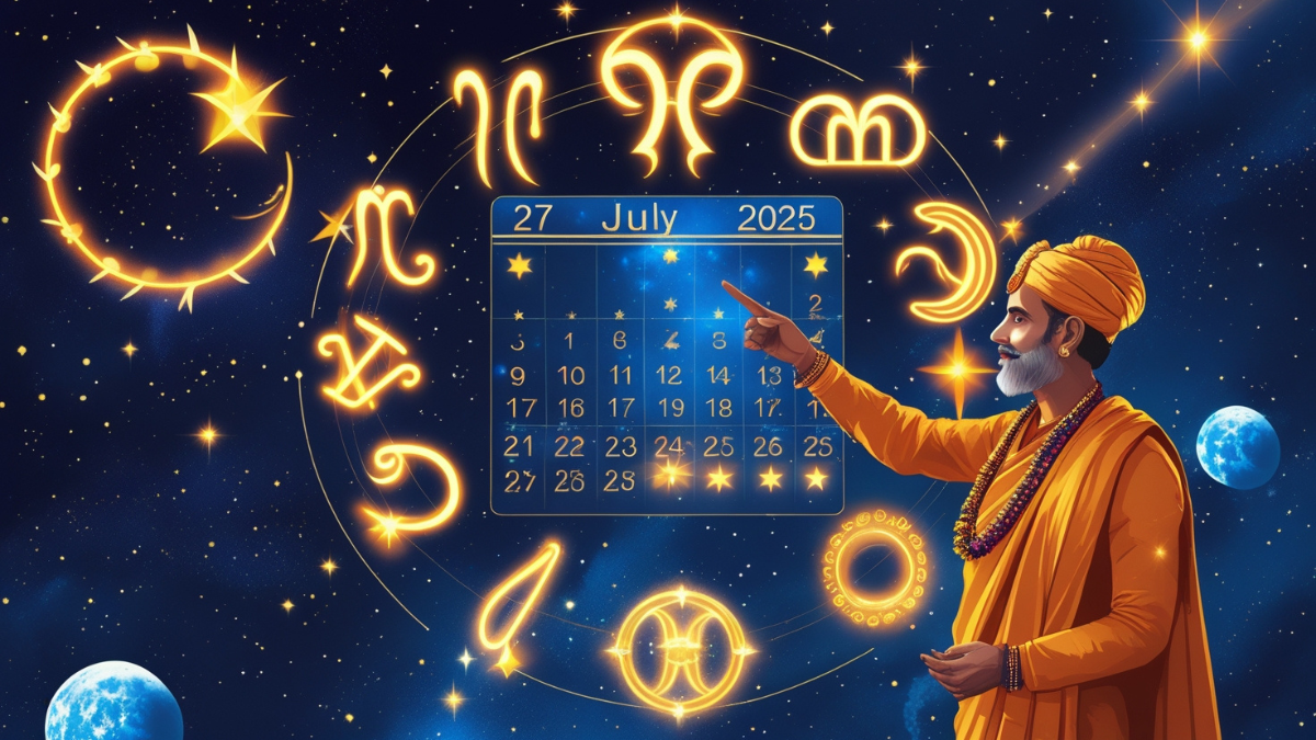 Aaj Ka Rashifal 27 July 2025: वृषभ करेगा पार्टी, मेष को मिलेगा पैसा – जानें किस राशि की खुलेगी किस्मत! 1 Aaj Ka Rashifal 27 July 2025 – राशियों के लिए शुभ और अशुभ योग की भविष्यवाणी करते ज्योतिषीय चार्ट और बारह राशियों के चिन्ह