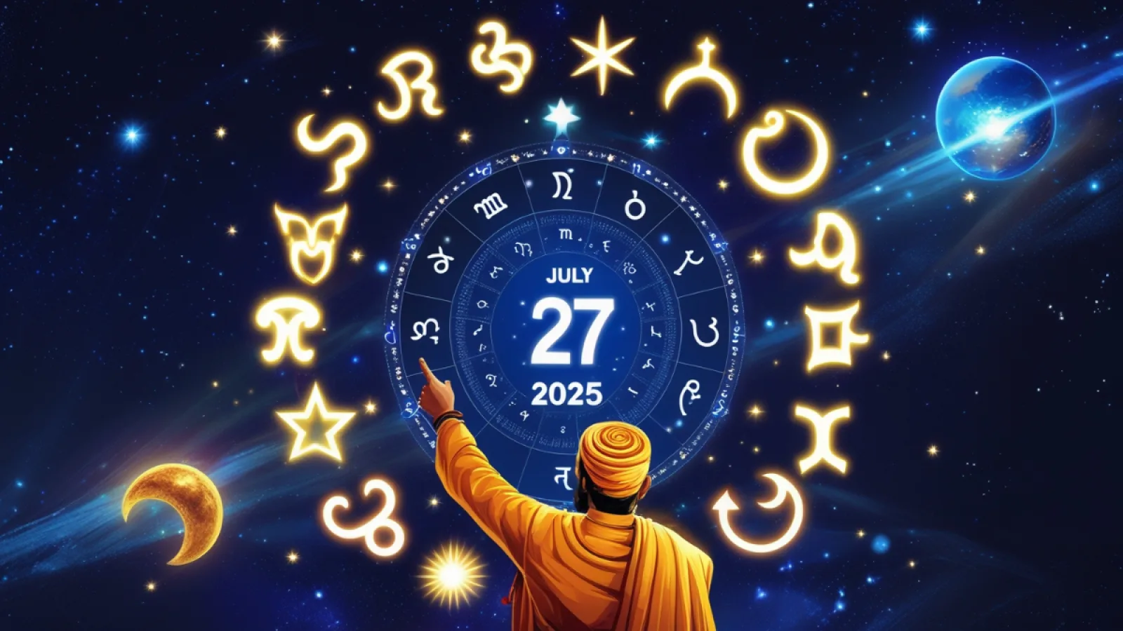 Aaj Ka Rashifal 27 July 2025 – राशियों के लिए शुभ और अशुभ योग की भविष्यवाणी करते ज्योतिषीय चार्ट और बारह राशियों के चिन्ह