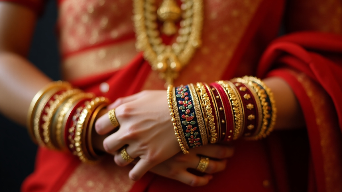 Bangles Designs For Women: जानिए लेटेस्ट ट्रेंड्स और स्टाइल टिप्स 3 Bangles Designs For Women: महिलाओं के हाथों में ट्रेंडिंग बैंगल्स डिज़ाइन्स – कुंदन, ऑक्सीडाइज्ड और जड़ाऊ चूड़ियों के साथ स्टाइलिश लुक