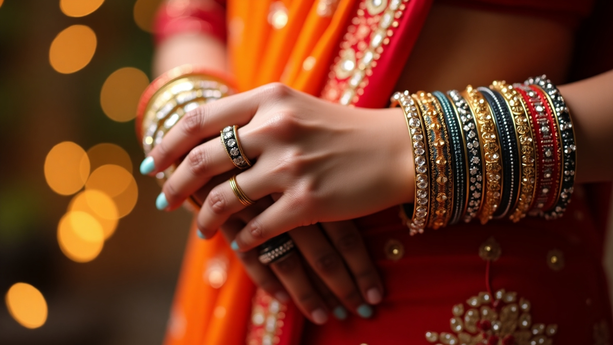 Bangles Designs For Women: जानिए लेटेस्ट ट्रेंड्स और स्टाइल टिप्स 4 Bangles Designs For Women: महिलाओं के हाथों में ट्रेंडिंग बैंगल्स डिज़ाइन्स – कुंदन, ऑक्सीडाइज्ड और जड़ाऊ चूड़ियों के साथ स्टाइलिश लुक