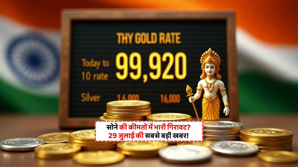 Gold Price Today 29 July 2025 in India with silver rate and Kuber god image