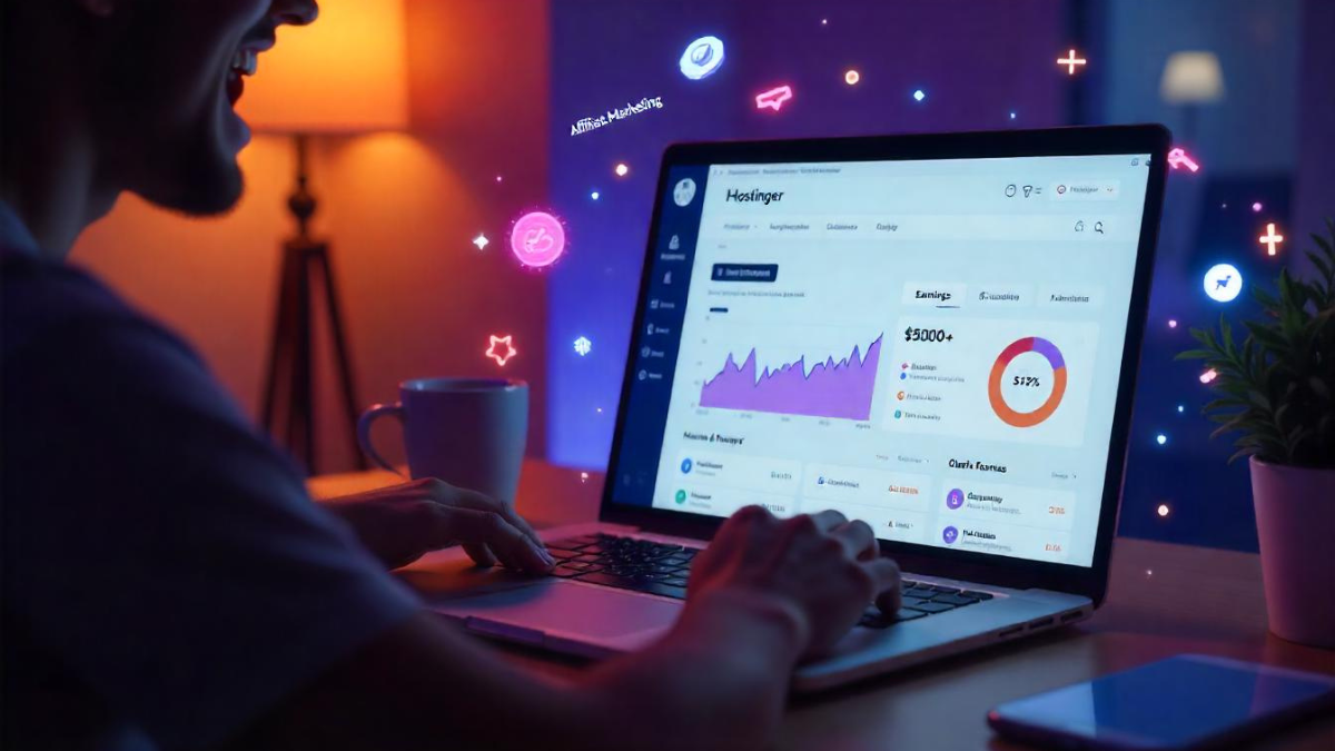 Hostinger Affiliate Program Review: Hostinger से हर महीने ₹50,000 कमाने का मौका! जानें नया धमाका 2 Hostinger Affiliate Program Review: Hostinger का लाइव डैशबोर्ड जिसमें हाई कमीशन और Ai टूल्स का प्रमोशन दिखाया गया है।