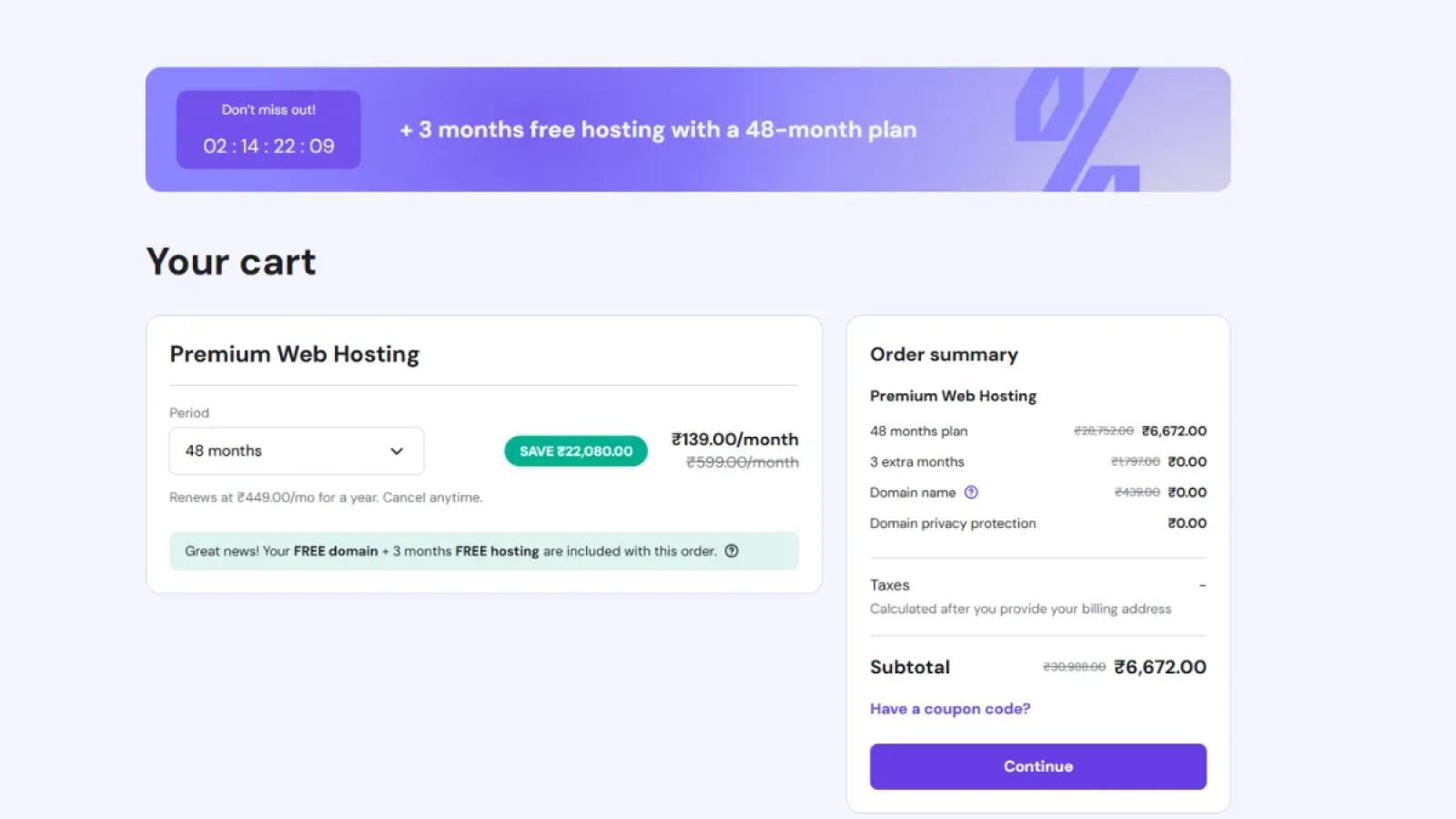 Hostinger Coupon Code September 2025  में 90% तक की छूट, फ्री डोमेन और 3 महीने फ्री होस्टिंग ऑफर का प्रचार बैनर