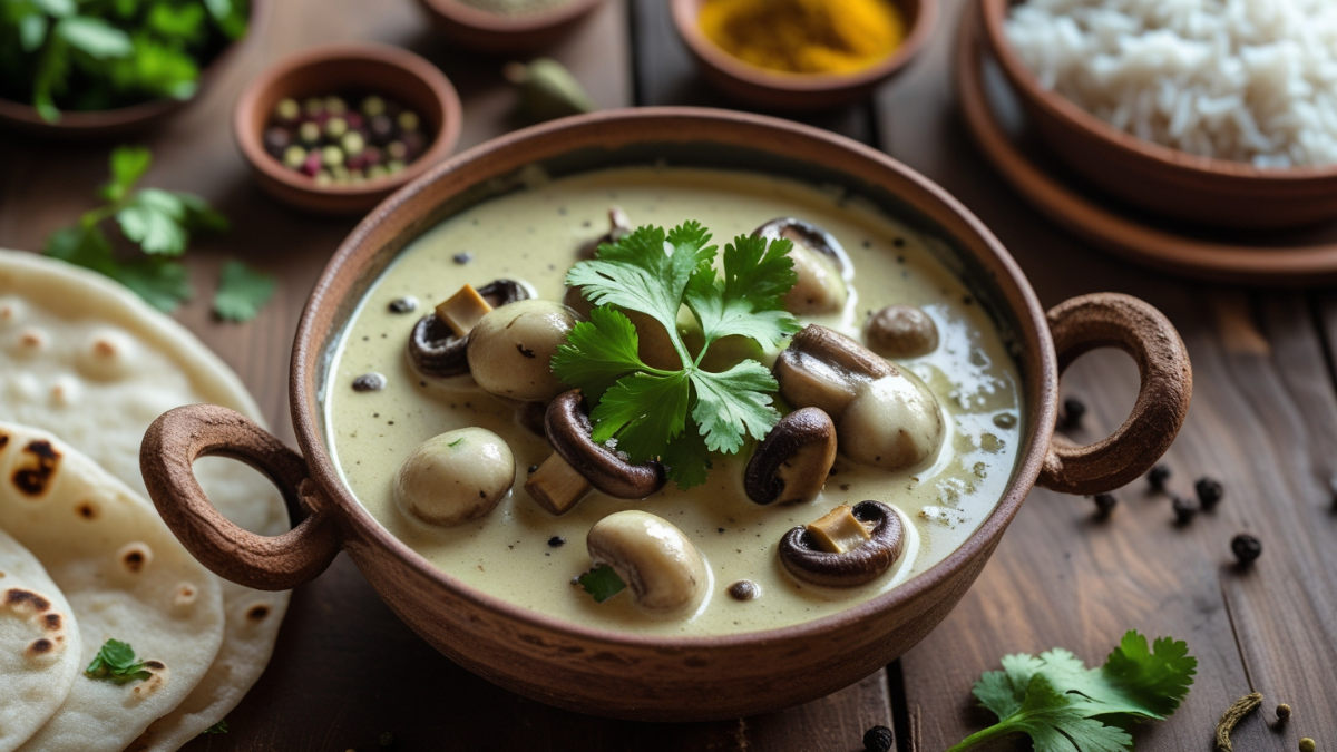 Mushroom Kali Mirch Recipe: बिना प्याज-लहसुन वाली ये डिश इतनी स्वादिष्ट है कि रोटी-राइस कम पड़ जाएंगे! 3 Creamy And Spicy Mushroom Kali Mirch Recipe Served With Jeera Rice And Coriander Garnish In A Bowl