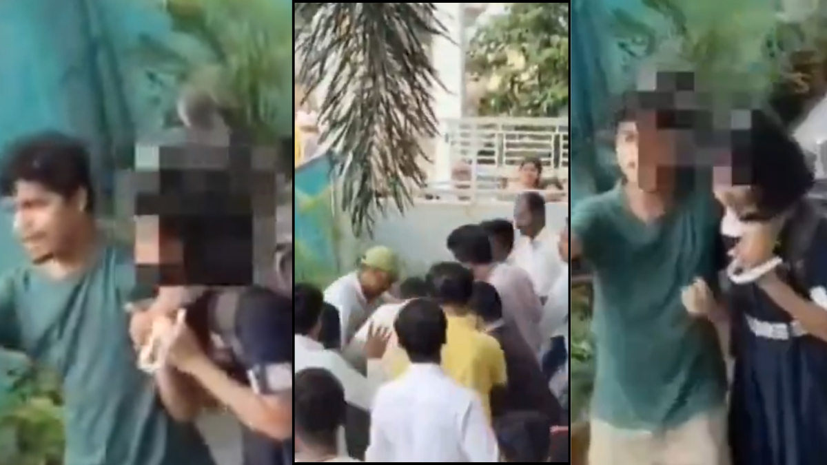 Pune School Girl Viral Video: Pune school girl threatened with knife by a man in Satara street