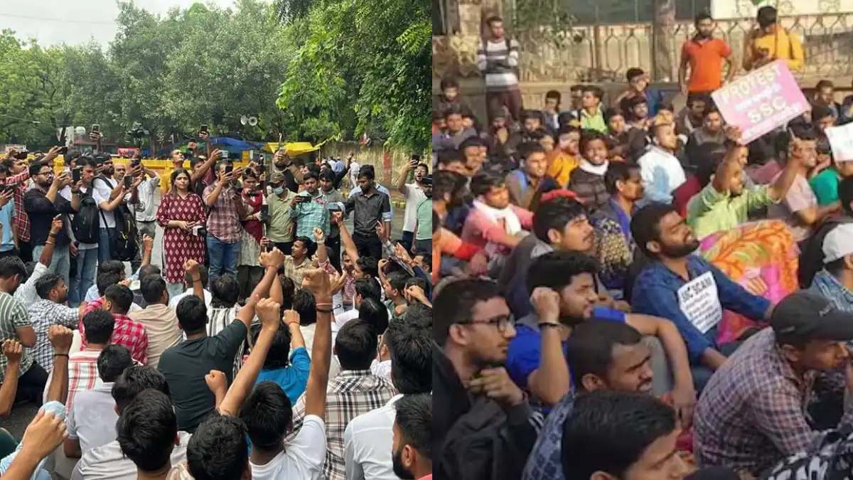 SSC Paper Leak के विरोध में दिल्ली के जंतर-मंतर पर छात्रों का जोरदार प्रदर्शन