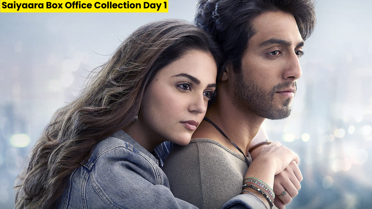 Saiyaara Box Office Collection Day 1 और Ott Release से जुड़ी जानकारी के साथ Ahaan Pandey और Aneet Padda का फिल्मी पोस्टर