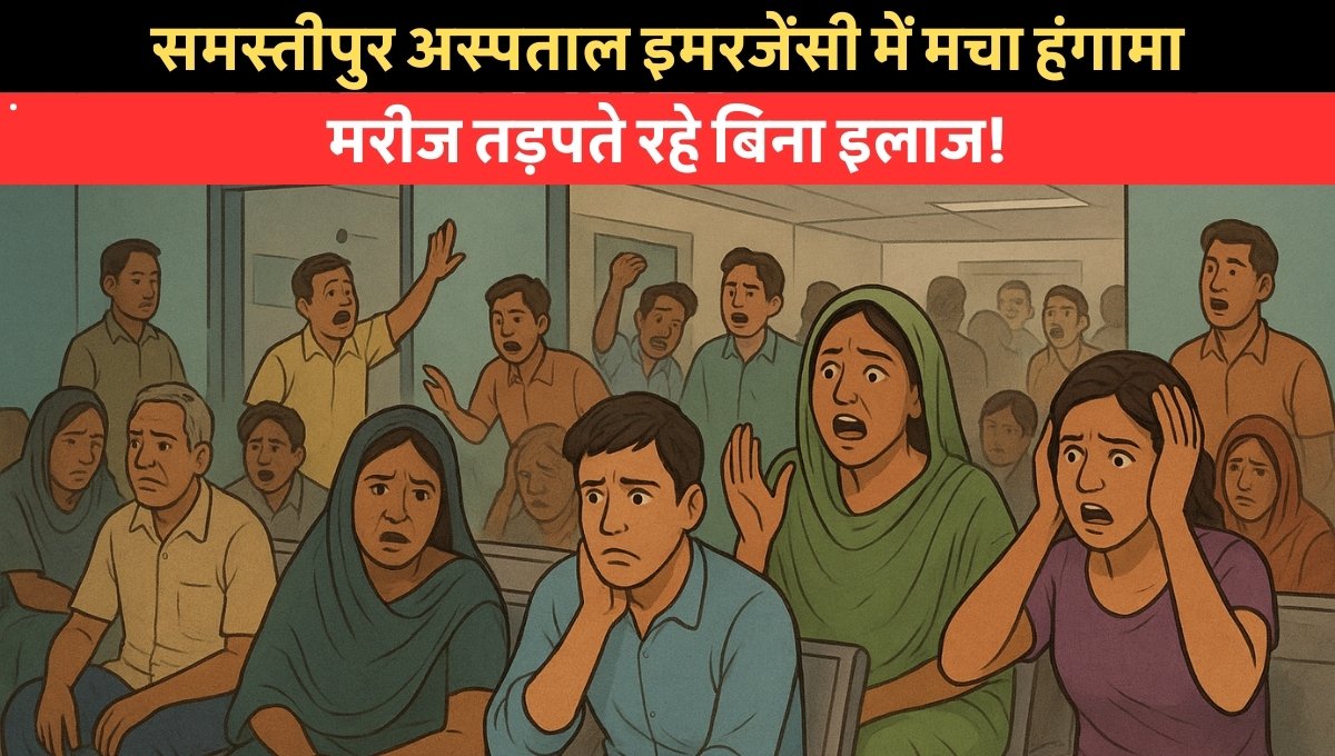 Samastipur hospital emergency chaos में इमरजेंसी वार्ड में डॉक्टर की गैरमौजूदगी और मरीजों का हंगामा