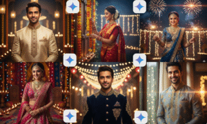 6 Best Diwali Gemini Ai Photo Editing Copy-Paste Prompts Showing Cinematic Festive Portraits Created With Google Gemini Ai