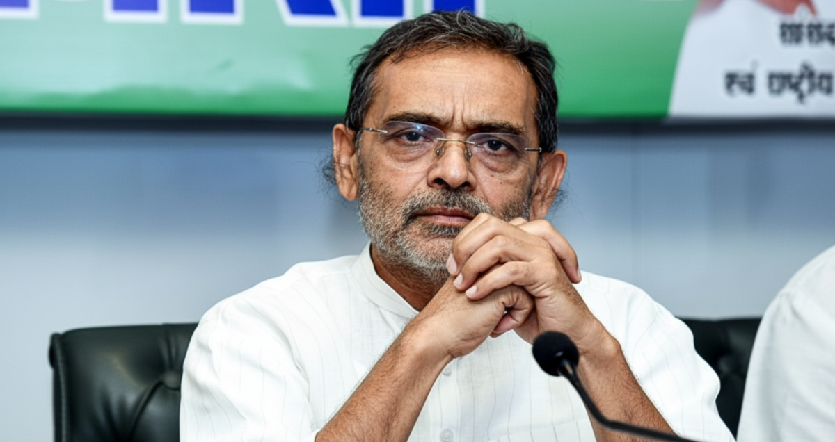 Upendra Kushwaha statement on NDA seat sharing amid Bihar Election 2025 political discussions in Patna.