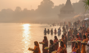 Aaj Ka Panchang 27 July 2025: हरियाली तीज पर जानें आज के शुभ मुहूर्त 3 Devotees Offering Arghya To The Rising Sun During Chhath Puja 2025, Celebrating The Beginning Of Chhath Puja 2025 Starting Date With Faith And Rituals.