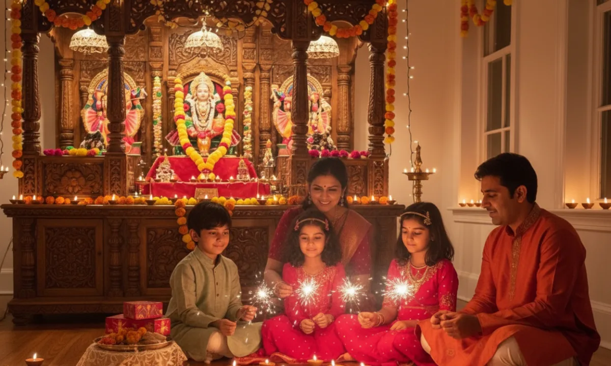 Chhoti Diwali 2025 Date के शुभ अवसर पर घर सजाते लोग, दीप जलाते हुए और नरक चतुर्दशी की पूजा करते श्रद्धालु