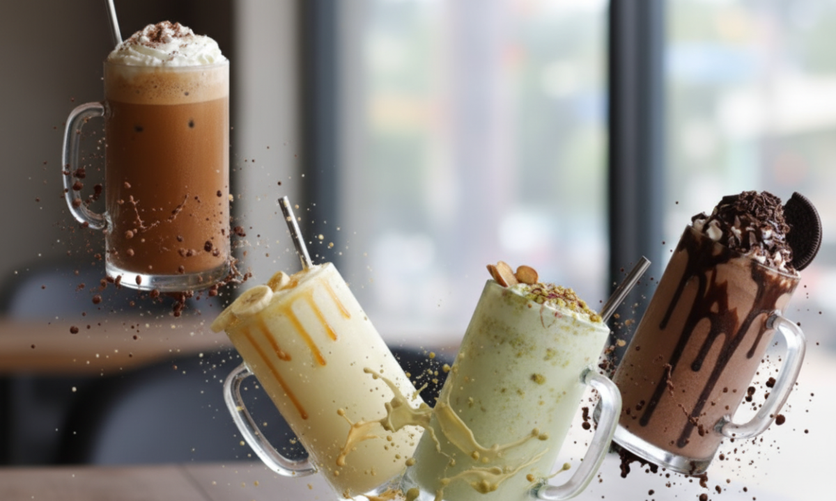 Diwali Special Drinks Ideas — दिवाली 2025 के लिए केसर पिस्ता मिल्कशेक, चॉकलेट शेक, कोल्ड कॉफी और बनाना शेक रेसिपीज़
