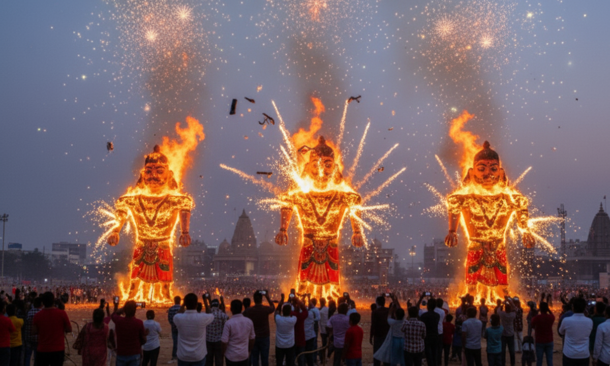 Dussehra 2025 Ram Lila and Ravana Dahan celebration in India
